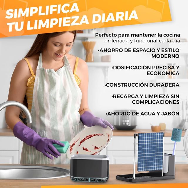 Dispensador de jabón para cocina negro