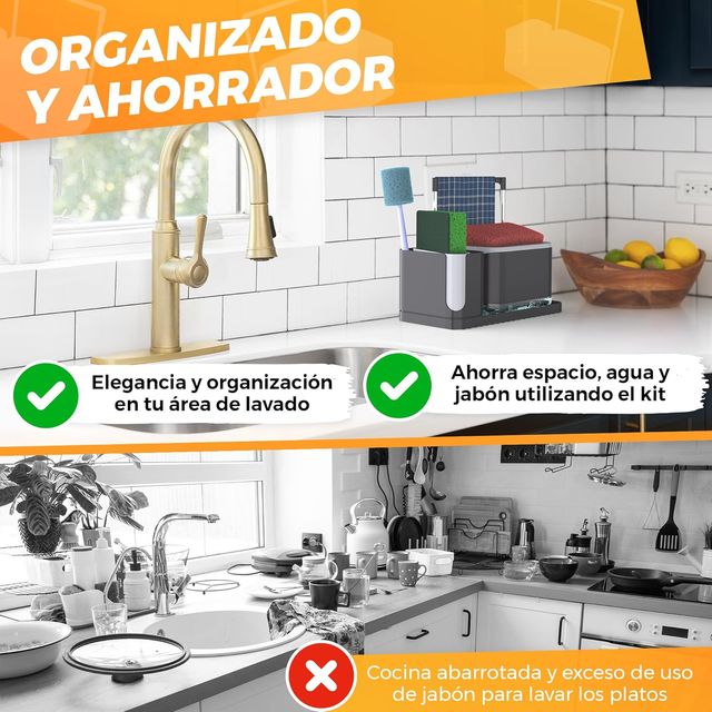 Dispensador de jabón para cocina negro