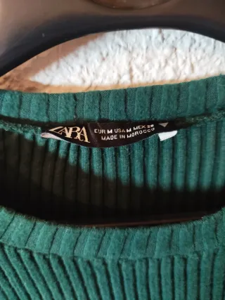 Camiseta verde de canalé