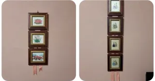 Cornice decorativa con 3 quadri