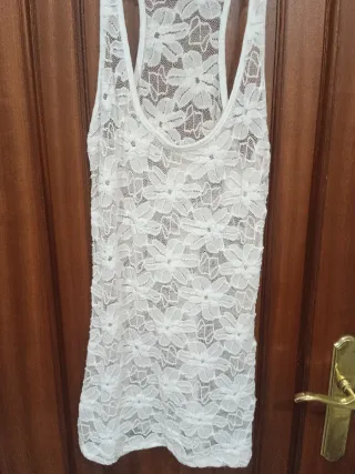 Lote 2 Camisetas Encaje Verde y Blanco roto