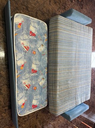 Sofá Cama Azul y Multicolor