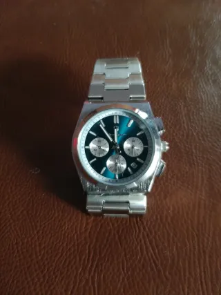 Orologio Uomo Cronografo Quadrante Blu Argento