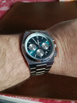 Orologio Uomo Cronografo Quadrante Blu Argento