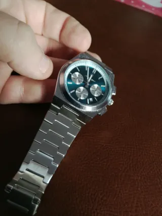 Orologio Uomo Cronografo Quadrante Blu Argento