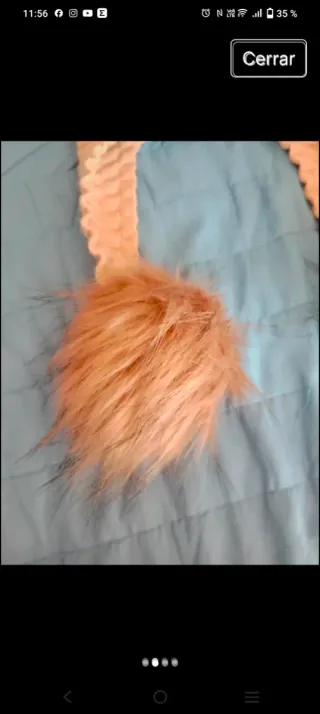 Gorro CND niña pompón beige