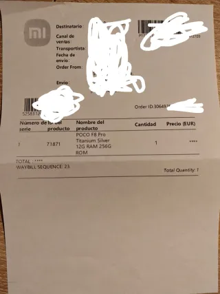 Poco F8 Pro con garanzia + Caricatore Xiaomi 120W NUOVI