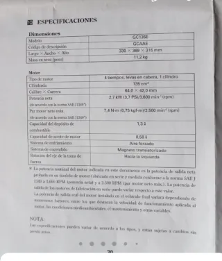 Generador Honda 3000W Gasolina