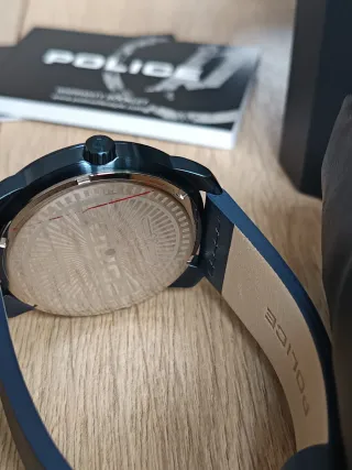 Reloj Police Azul Metalizado Calavera Nuevo