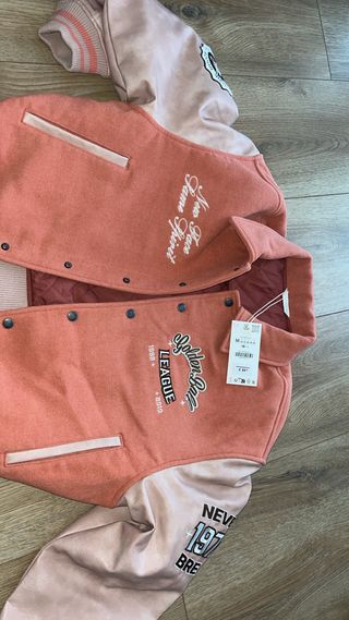 Cazadora Bomber Zara M Acolchada Parches