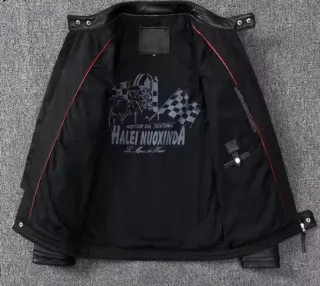 Chaqueta Café Racer Negra Cuero