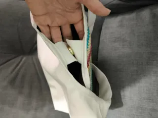 Bolso de hombro tejido multicolor