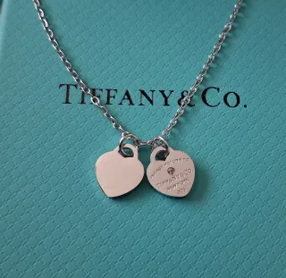 Collar con dos corazones plata