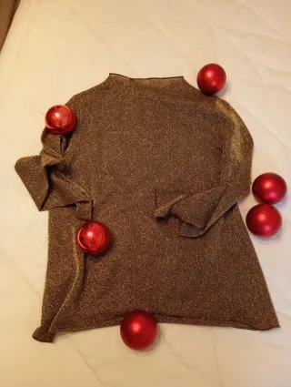 Blusa dorada elástica para fiestas