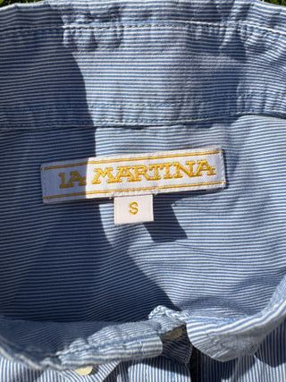 Camisa de rayas azul y rosa mujer