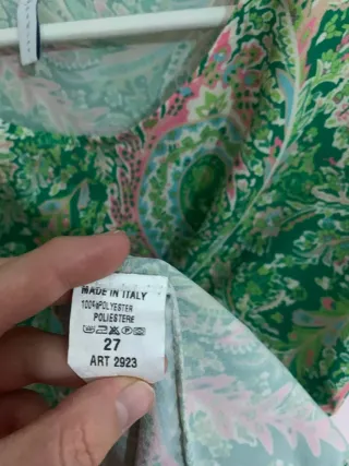 Blusa mujer verde y multicolor