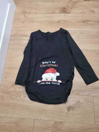 Camiseta premamá Baby's 1st Christmas