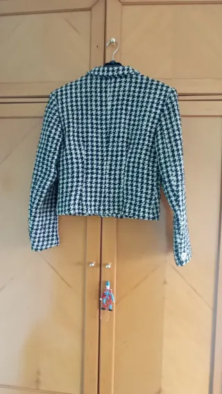 Blazer estampado pata de gallo, 78% Lana Colección