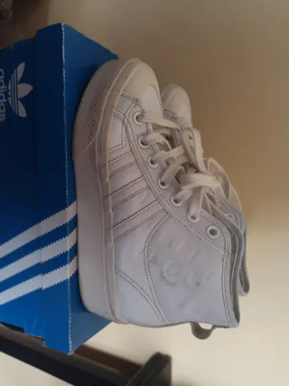 Adidas Nizza Botín Mujer Talla 37.5 Piel Blanca