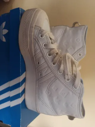 Adidas Nizza Botín Mujer Talla 37.5 Piel Blanca