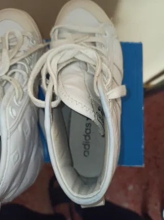 Adidas Nizza Botín Mujer Talla 37.5 Piel Blanca