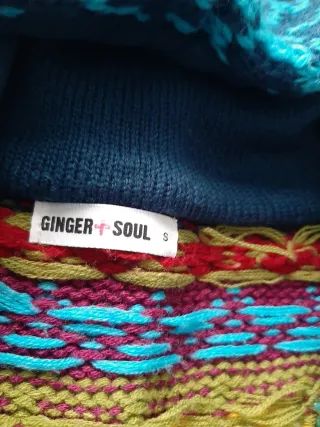 Chaqueta de punto con capucha multicolor