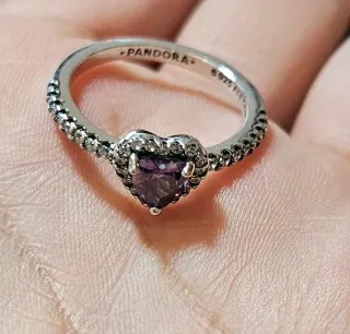 Conjunto Pandora Corazón Rosa y Morado