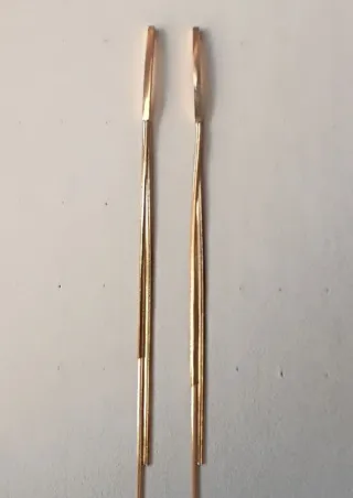 Pendientes largos acero inoxidable dorados