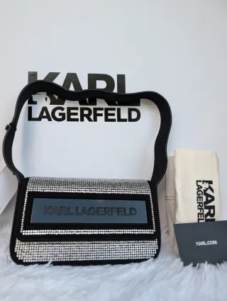 Bolso Karl Lagerfeld Brillo Negro/Plata