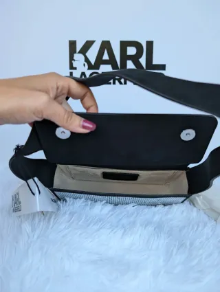 Bolso Karl Lagerfeld Brillo Negro/Plata