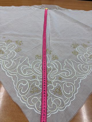 Pico Fallera Batista Blanca, bord. blanco y Oro