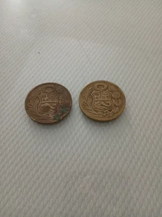 2 Monete 1 Sol d'Oro Peruviano 1955 e 1965