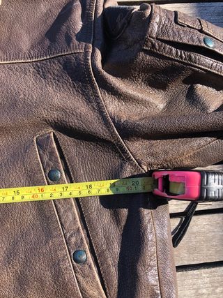 Abrigo motero vintage cuero marrón