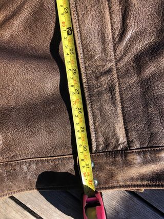 Abrigo motero vintage cuero marrón