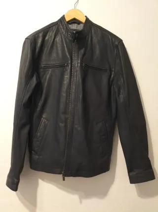 Chaqueta de piel Pepe Jeans azul marino talla S