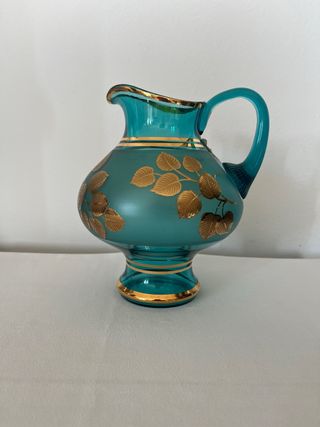 Brocca cristallo Boemia decorata oro