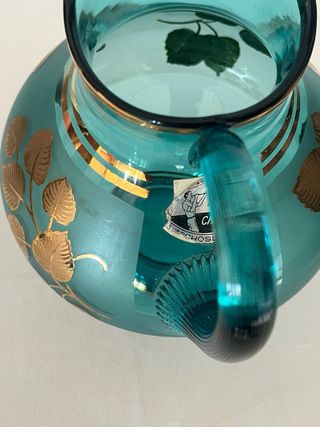 Brocca cristallo Boemia decorata oro