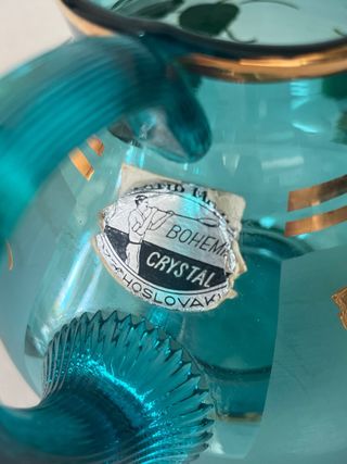 Brocca cristallo Boemia decorata oro