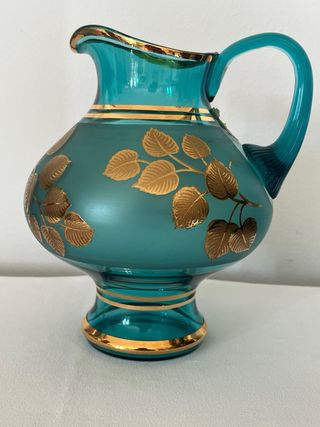 Brocca cristallo Boemia decorata oro