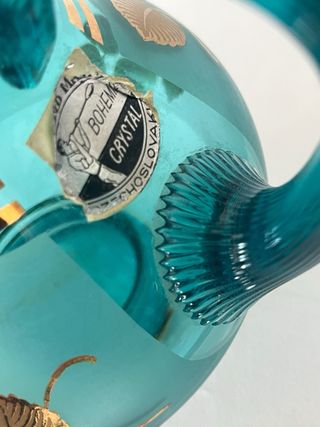 Brocca cristallo Boemia decorata oro