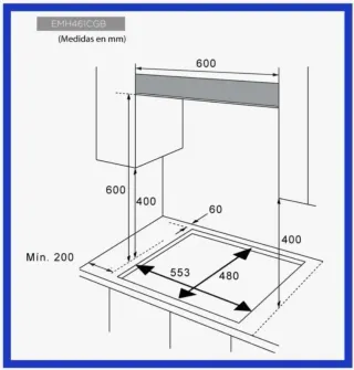 Encimera gas JOHNSON EMH461CGB