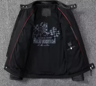 Chaqueta Cuero Café Racer Scrambler Negra