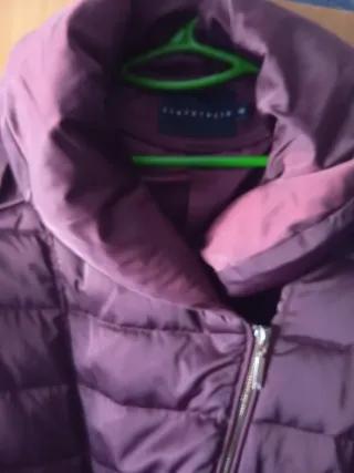 Cazadora larga mujer plumón morada