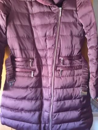 Cazadora larga mujer plumón morada