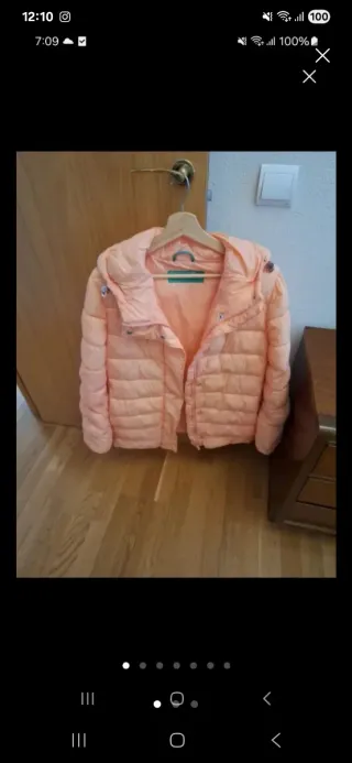 Chaqueta acolchada Benetton mujer rosa