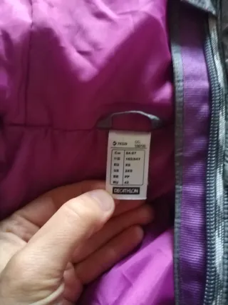 Chaqueta acolchada gris/rosa Decathlon Quechua XS