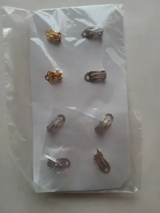 4 pares pendientes botón marrones y morados