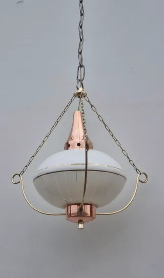 Lampadario Vintage Vetro Opalino Anni '60
