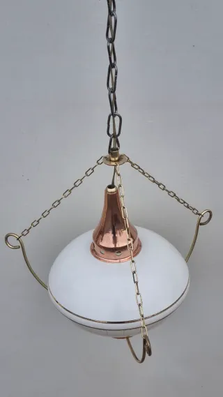 Lampadario Vintage Vetro Opalino Anni '60