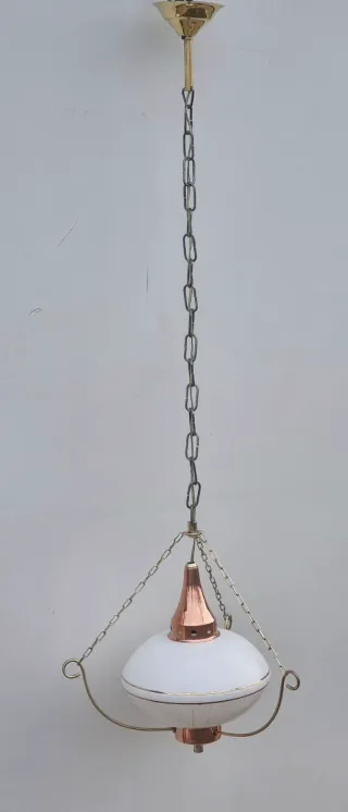 Lampadario Vintage Vetro Opalino Anni '60